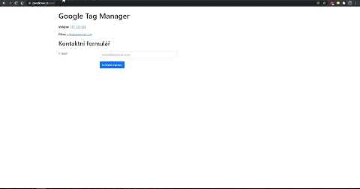 Vytvoření Google Tag Manager a nasazení na web