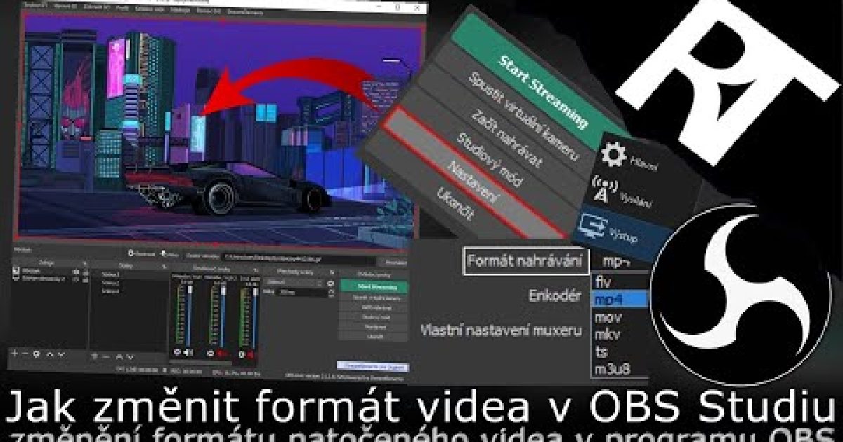 OBS Studio – Jak změnit / nastavit formát videa v OBS Studiu (tutoriál)