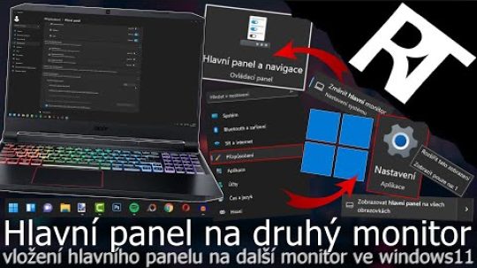 Hlavní panel na druhém monitoru – Jak přidat lištu start na druhé obrazovce – Windows 11 tutoriál)