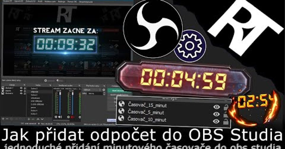 Jak nastavit odpočet času na streamu I OBS Studio , Streamlabs OBS (tutoriál)