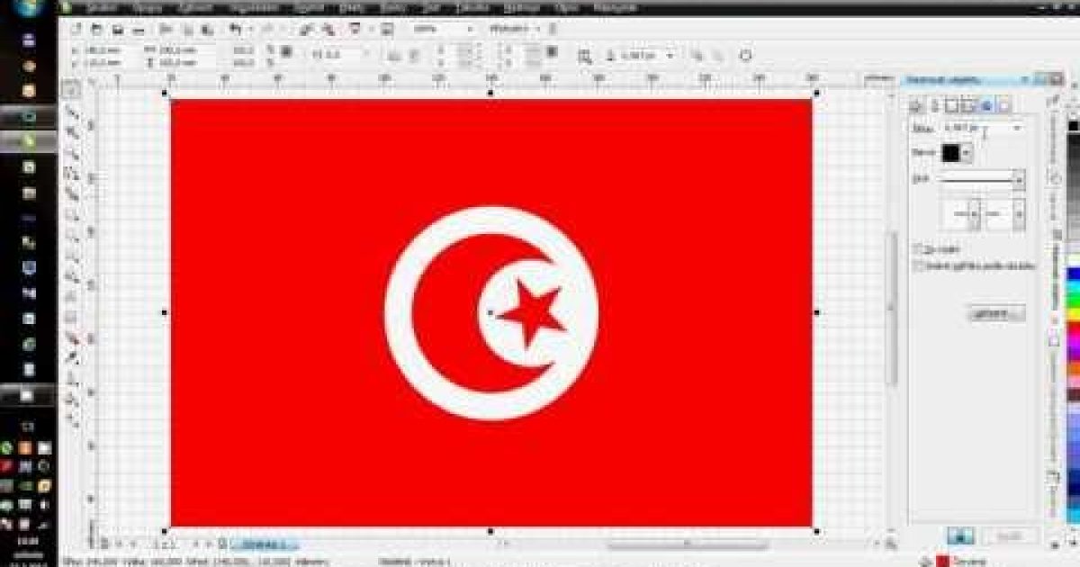 Cvičení pro Corel Draw – vlajka Tunisu (český komentář)