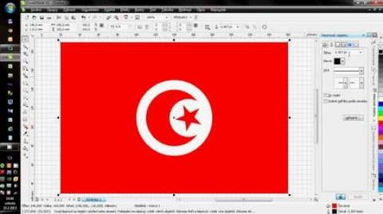 Cvičení pro Corel Draw – vlajka Tunisu (český komentář)