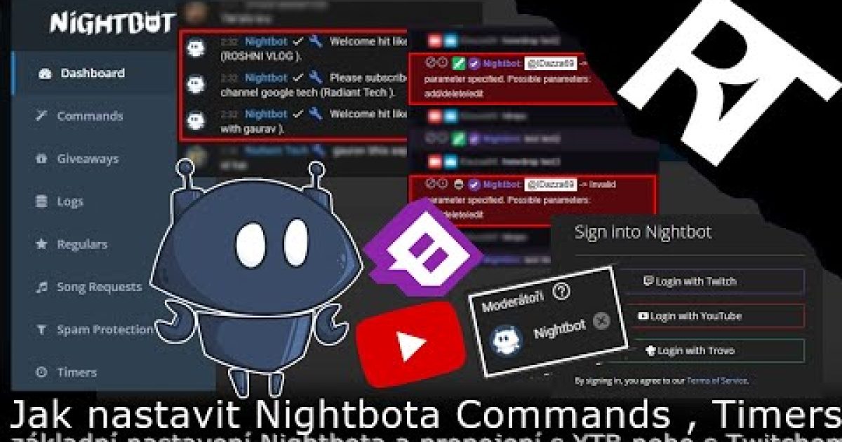 Jak nastavit Nightbota – Nightbot chatbot pro Twitch/YouTube (tutoriál)