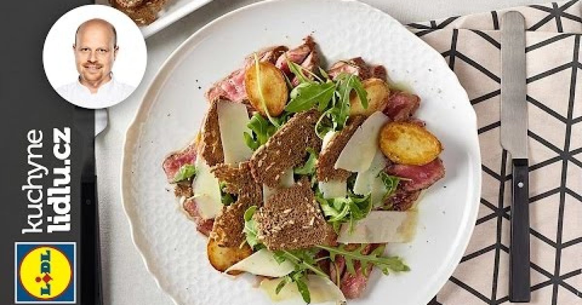 Salát s hovězím rump steakem a chlebovými chipsy – Roman Paulus – RECEPTY KUCHYNE LIDLU