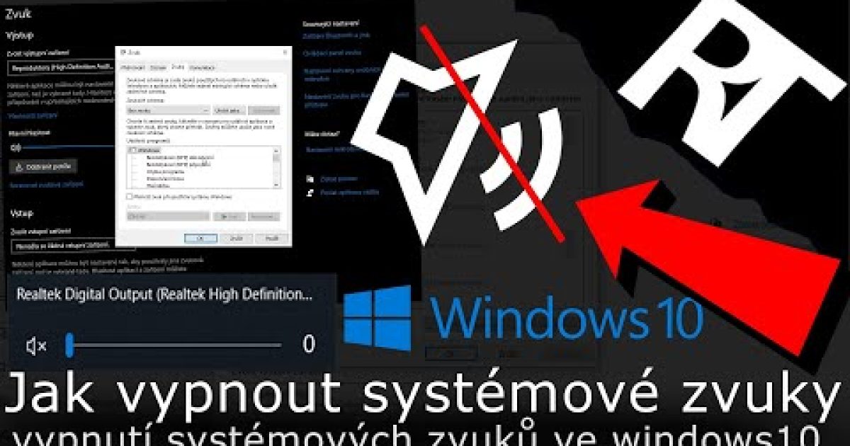 Jak vypnout systémové zvuky ve Windows 10 – Vypnutí zvuku ve Windows 10 (návod)