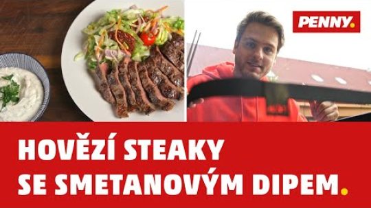 RECEPT – Hovězí steaky s míchaným salátem a smetanovým dipem