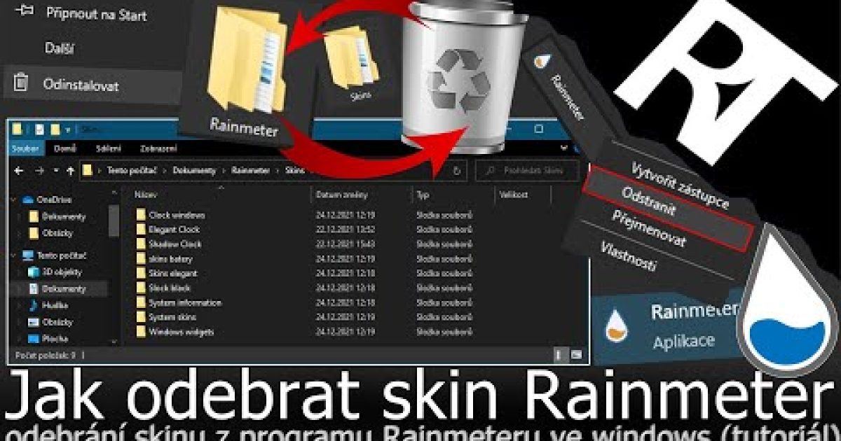 Jak odebrat Rainmeter skin – odebrání Rainmeter skinu ve Windows (tutoriál)