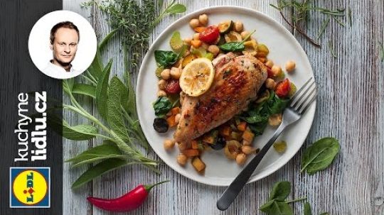 Pečené kuře s bylinkami, citrónem a cizrnou – Marcel Ihnačák – RECEPTY KUCHYNE LIDLU