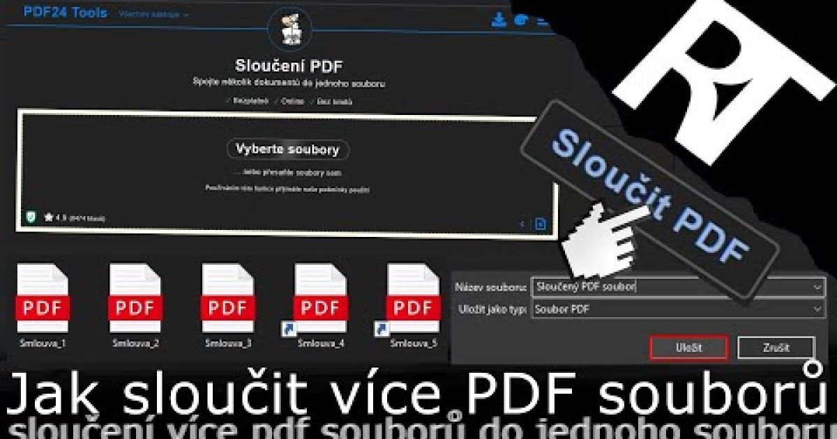 Jak sloučit PDF soubory – spojení/sloučení více PDF souborů do jednoho souboru (tutoriál)
