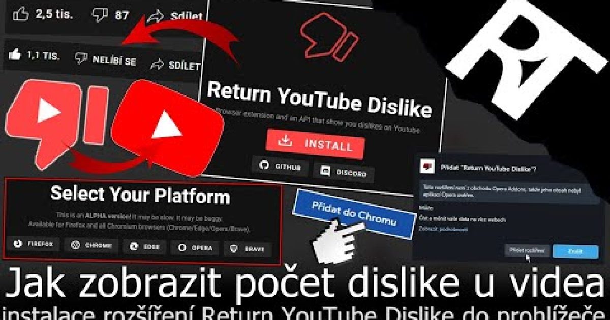 Jak zobrazit počet Dislike (To se mi nelíbí) u YouTube videa – Jak vrátit YouTube dislike (TUTORIÁL)