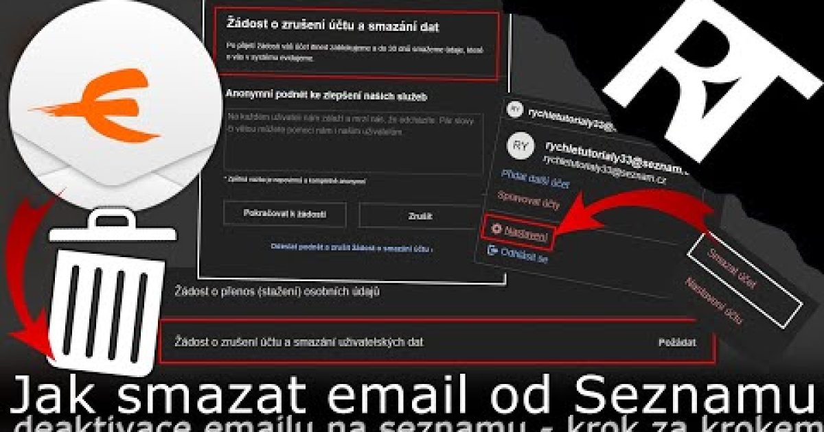 Jak smazat/odstranit email od Seznamu 2021 – smazání účtu Seznam.cz (tutoriál)