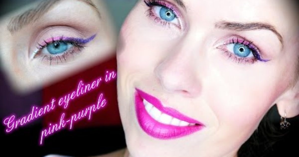 Postupná linka a ombré rty v růžovofialové /Gradient eyeliner in pink purple