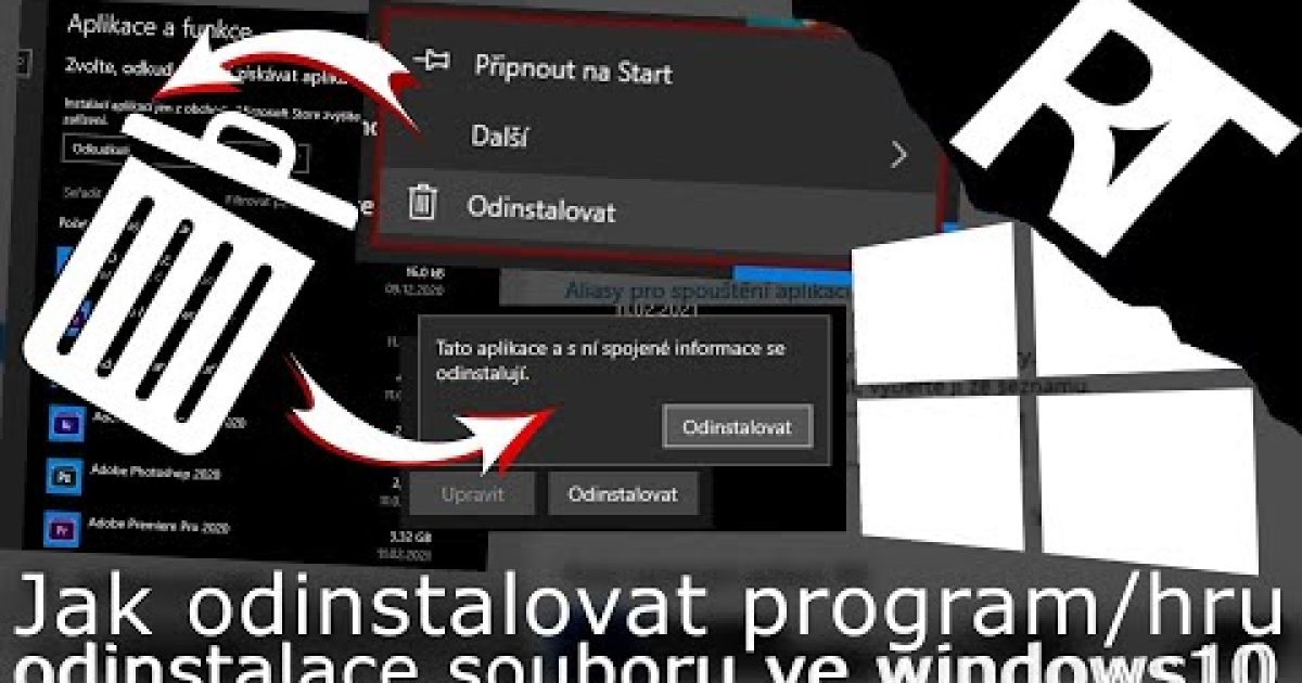 Jak odinstalovat/smazat program/hru ve Windows 10 – odinstalování programů/aplikací/hry (tutorial)