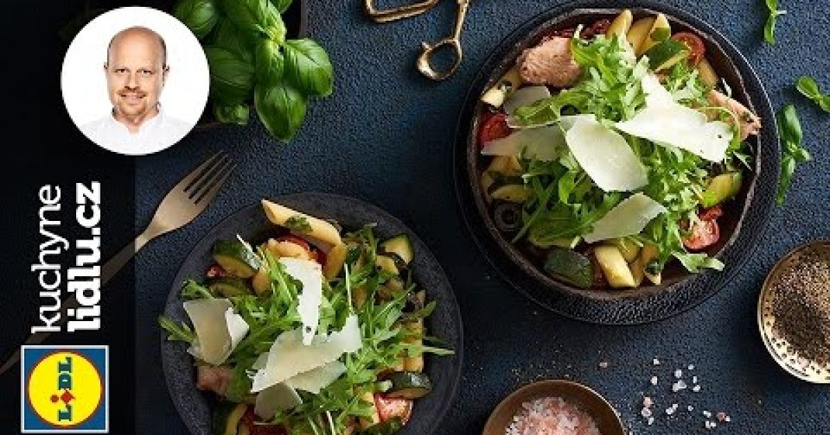 Krůtí salát s těstovinami zeleninou a bazalkou – Roman Paulus – RECEPTY KUCHYNE LIDLU