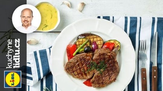 Rib eye steak s grilovanou zeleninou a holandskou omáčkou – Roman Paulus – RECEPTY KUCHYNE LIDLU