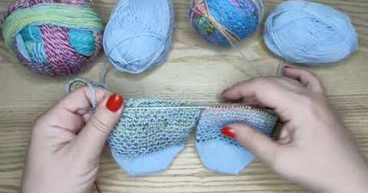Jednoduchý vzorek na ponožky pletené na jedné kruhové jehlici #Katrincola #pleteni