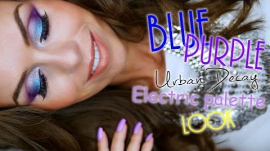 Purple blue Urban Decay Electric palette look | Modrofilové líčení s paletkou UD Electric