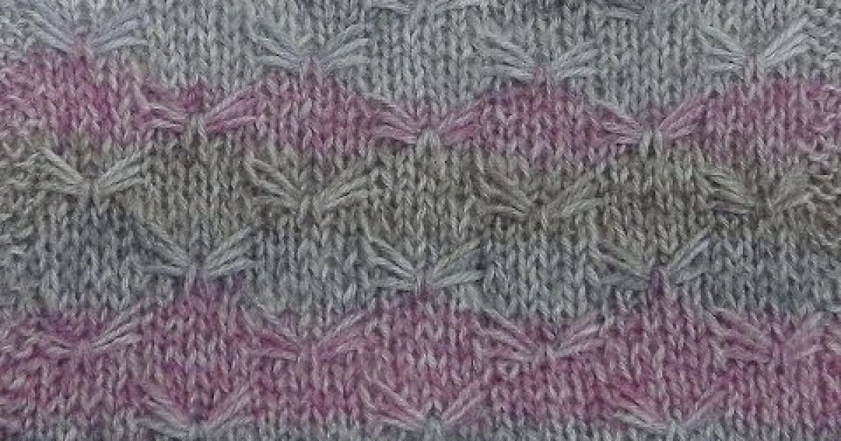 Pletení – vzor motýlci, mašličky; Knitting stitches butterfly