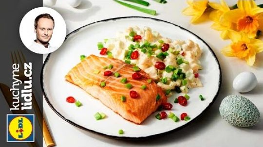 Restovaný losos s krémovým bramborovým salátem – Marcel Ihnačák – RECEPTY KUCHYNĚ LIDLU