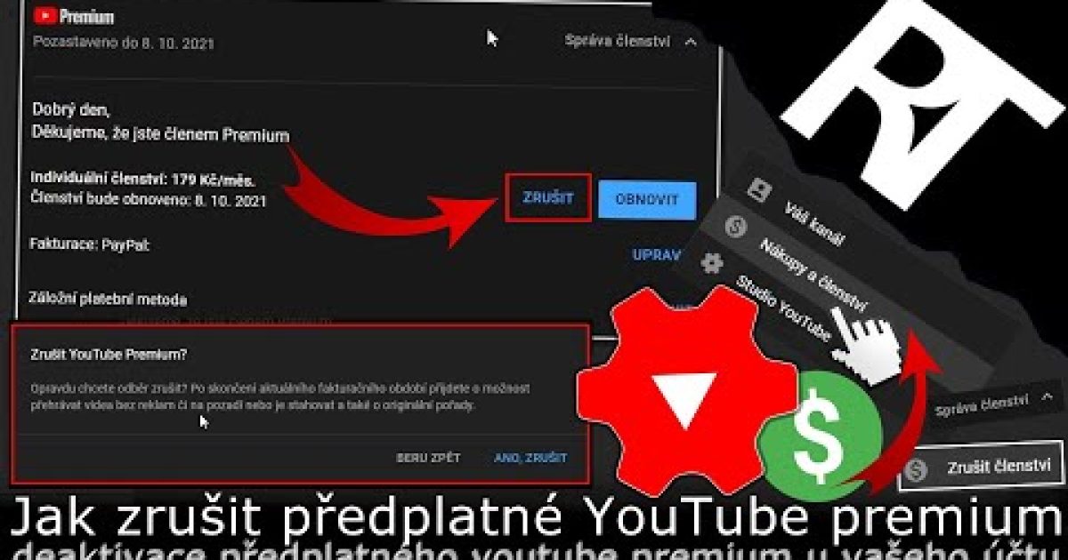 Jak zrušit YouTube Premium – zrušení YouTube předplatného (tutoriál)
