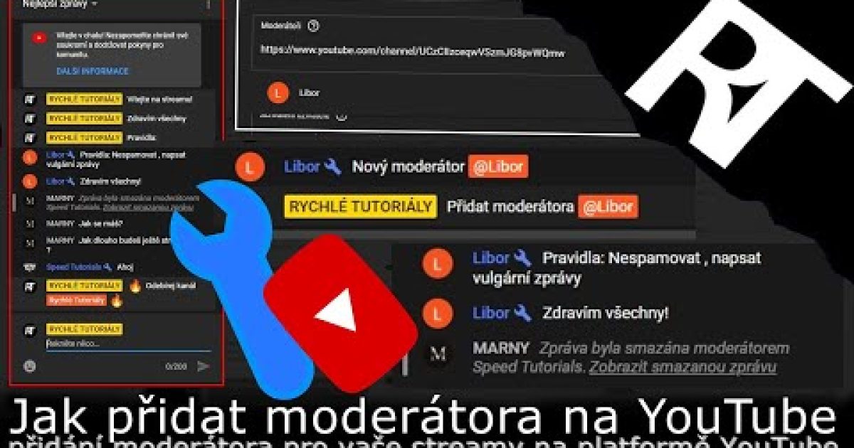Jak přidat/dát moderátora/moda na streamu ve vašem kanále YouTube – jak streamovat (tutoriál)