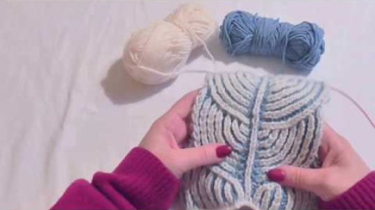 Ozdobná pletená šála Brioche, Knitting brioche stitch