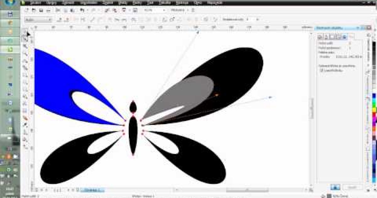 Butterfly – tutorial for Corel Draw (czech comment)