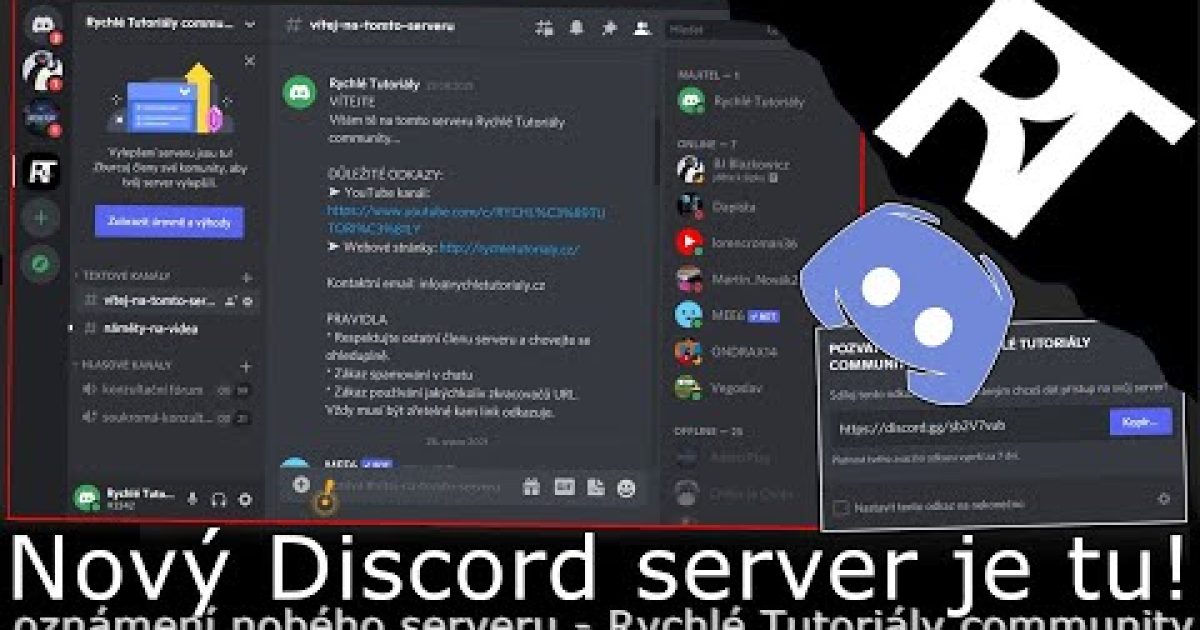 Připojte se na Discord server – Rychlé Tutoriály community