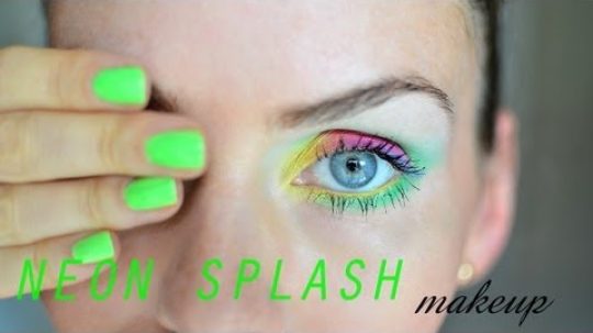 Neon splash summer makeup / Zářivé neonové letní líčení